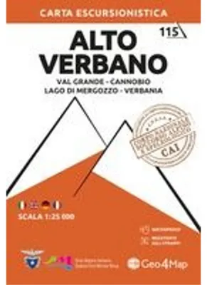 Image de 115. Haut Verbano Val Grande, Cannobio, lac de Mergozzo, Verbania. Carte de randonnée au 1/25 000