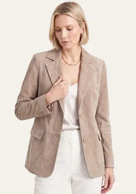 Produktbild von Lederjacke im Sakko Design Beige - Größe: L