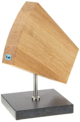 Drehbarer Messerblock 360° aus Eiche, Granitsockel, für 6-8 Messer