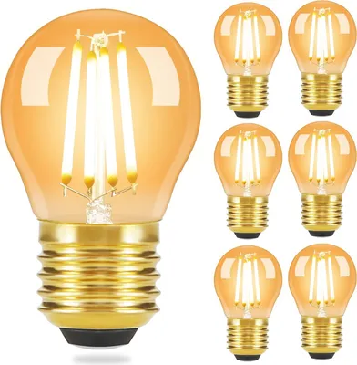 Produktbild von ZMH 6 Stück LED Glühbirne E27 Vintage Lampe - G45 Leuchtmittel edison Light Bulb 2700K 4W Glühlampe Warmweiß Filament Retro Birne Glas Antike für Haus Hotel Bar Café