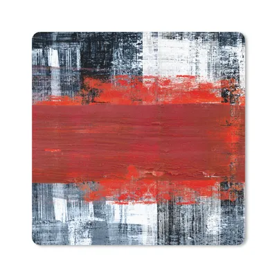 Produktbild von MuchoWow® Mauspad Mousepad Gemälde - Abstrakt - Rot - Öl 20x20 cm - Mousepads - Maus Mat - Pad - Mausunterlage - Desk Mat - Bureauartikeln