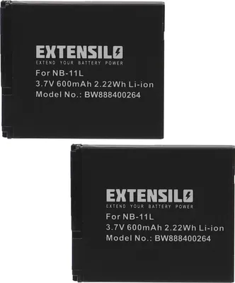 Produktbild von EXTENSILO 2x Akku Ersatz für Canon NB-11LH, NB-11L für Kamera (600 mAh, 3,7 V, Li-Ion)