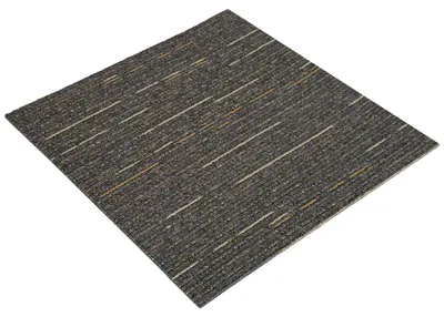 Image de vidaXL Dalle de tapis rayée marron clair 50 x 50 cm, lot de 4