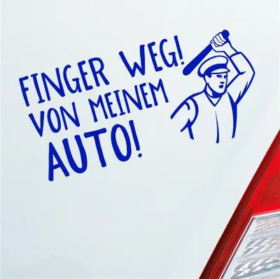 Produktbild von Auto Aufkleber Finger weg! von meinem Auto! Fans Car 19,5x10 cm Dunkelblau Sticker Heckscheibenaufkleber