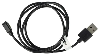 Produktbild von vhbw USB Ladekabel kompatibel mit Umidigi Uwatch 3 Smartwatch Fitnesstracker - Ladestation Schwarz, 100 cm