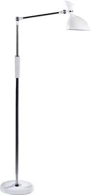 Produktbild von BELIANI LED-Stehlampe Weiß Metall und Kunststoff 169 cm Dimmbar CCT Verstellbarer Arm und Schirm Moderne Beleuchtung Bogenlampe Heim Büro