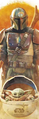 Produktbild von Star Wars Türposter The Mandalorian Mandalorianer und Yoda