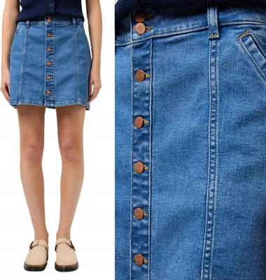 Obrázek produktu pro Džínová minisukně Wrangler Krátká džínová sukně s rozepínáním vpředu S
