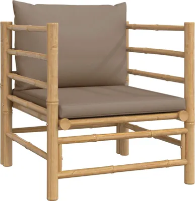 Produktbild von vidaXL Gartensessel mit Taupe Kissen Bambus