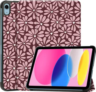 Immagine prodotto di Custodia pieghevole imoshion Design Trifold per iPad 11 (2025) 11 pollici A16 / iPad 10 (2022) 10,9 pollici - Bloom Love Blush