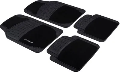 Obrázek produktu pro Podlahové rohože Dunlop 4 kusy - 2 rohože do auta 65 x 41 CM - 2 rohože do auta 41 x 40 CM - Vhodné pro každý vůz - PVC/Polyester - Černá barva