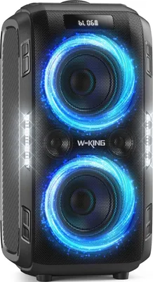 Produktbild von W-KING 250W PEAK Bluetooth Lautsprecher Box, 120dB Party Boom Box, 12 Custom-Bässe, MIC&Guitar IN, USB/TF/AUX, herausnehmbarer Akku