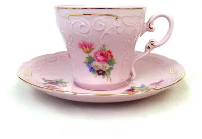 Produktbild von Růžový porcelán, šálek s podšálkem, Ela 150 ml