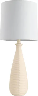 Produktbild von HOME DELUXE Große Tischlampe mit Stoffschirm MELVA - Creme | Tischleuchte Schreibtischlampe Nachttischlampe