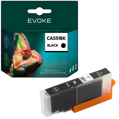 Produktbild von Evoke kompatible Tinte für Canon CLI-551XL CLI551XL 6508B001 CLI551BK Schwarz PIXMA iP7200 7240 7250 8700 8720 8750; iX6800 6820 6850; MG5400 5450 5500 5550 5600 5650 5655 6300 6350 6400 6420 6450 6600 6650 7100 7120 7150 7500 7550; MX720 725 920 922 925