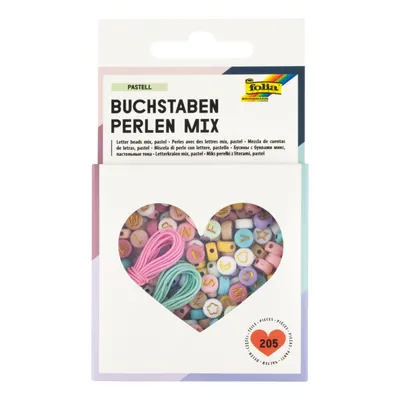 Produktbild von folia Perlenmix Buchstaben Pastell 6 mm Bastelperlen DIY Schmuckherstellung