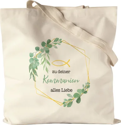 Produktbild von Zu deiner Kommunion alles Liebe Jutebeutel Kommuniongeschenk Mädchen Patenkind Kirche