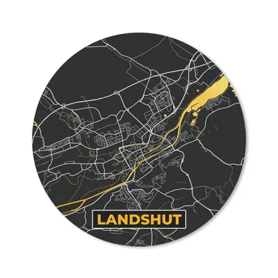 Produktbild von MuchoWow® Mauspad Mousepad Gold - Deutschland - Karte - Stadtplan - Landshut 40x40 cm - Mousepads - Maus Mat - Pad - Mausunterlage - Schreibtisch Accessoires
