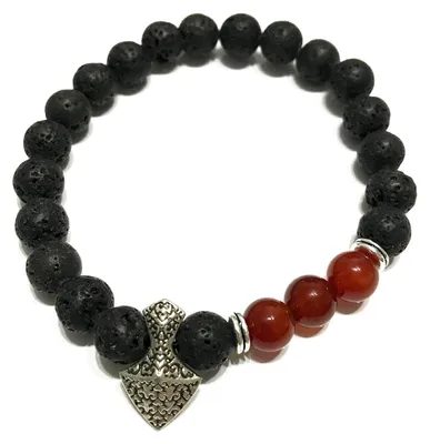 Produktbild von Armband aus Lavastein – Axt – Karneol