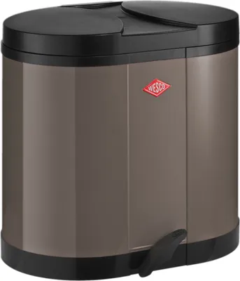 Produktbild von WESCO ÖKOSAMMLER 170 in WARM GREY mit 30 (2x 15) Liter Volumen und Fußtritt / 2-fach Trennung / Mülleimer