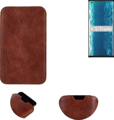 Produktbild von K-S-Trade Schutzhülle Handyhülle kompatibel mit Motorola Edge Handytasche Kunstleder Sleeve in braun