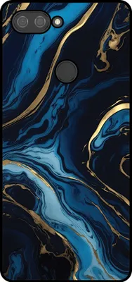 Obrázok produktu pre Smartphonica Puzdro na telefón vhodné pre Xiaomi Mi 8 Lite s mramorovou potlačou - TPU zadný kryt puzdra zlatomodrý mramorový dizajn - Gold Blue