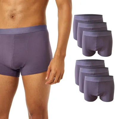 Produktbild von Benonetti Herren Boxershorts, atmungsaktive Baumwollunterwäsche mit Komfortbund, Bequem & langlebig, kein Aufrollen (6er Set, Lila, XXL)