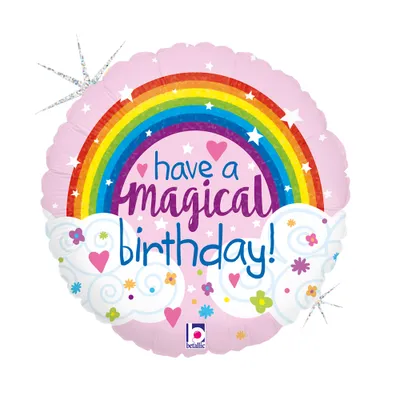 Produktbild von 18"/Ø46cm Folienballon "Happy Birthday" Magical Glitter