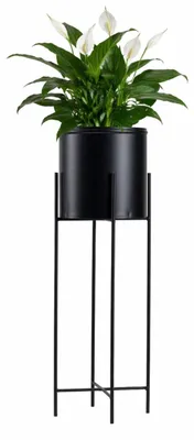 Immagine prodotto di Howhomely | Portafiori - Nero - Altezza 75 cm - Metallo - Per casa e balcone - Con vaso