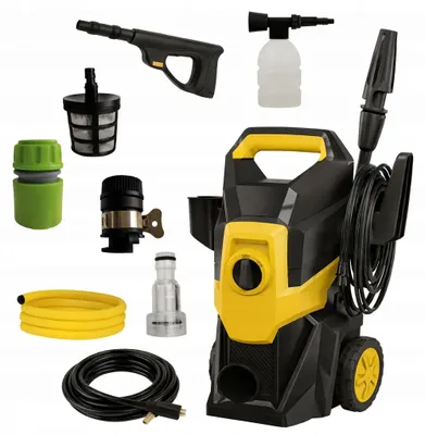 Zdjęcie produktu dla Myjka Ciśnieniowa 260 Bar 2500W Wózek Bęben na wąż Akcesoria 4,5l/min WIN16