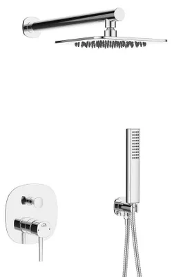 Produktbild von Duschset komplett mit Unterputz-Mischer Kopfbrause und Handbrause