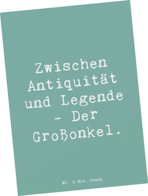 Produktbild von Mr. & Mrs. Panda Postkarte Spruch Großonkel Legenden - Meeresbrise - Geschenk, Geburtstage, Ansichtskarten, Grußkarte, Familiengeschichte, Fotokarte, Familie, Mystik