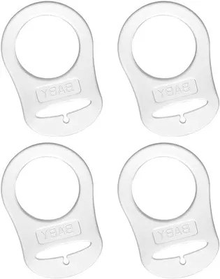 Image de Allecto Plus - Ensemble de 4 adaptateurs en silicone pour attaches de tétines, compatibles avec la plupart des tétines pour enfants