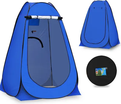 Produktbild von CLIPOP Pop up Duschzelt, Campingzelt, mit Tragetasche für Outdoor, Camping, 150x150x190 cm, Blau