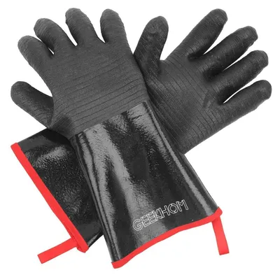 Productafbeelding van Hittebestendige grillhandschoenen, 14 inch, 500°C, zwart, waterdicht, antislip, 35 cm