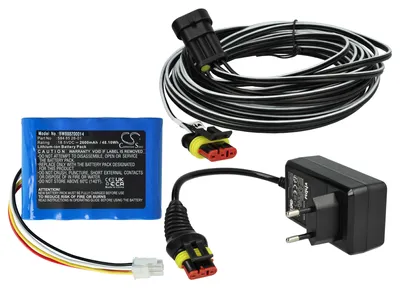 Produktbild von vhbw 1x Netzteil, 1x 2600 mAh Akku, 1x 10 m Niederspannungskabel kompatibel mit Gardena Smart SILENO City, Sileno+ Set, SILENO Life Rasenmäher