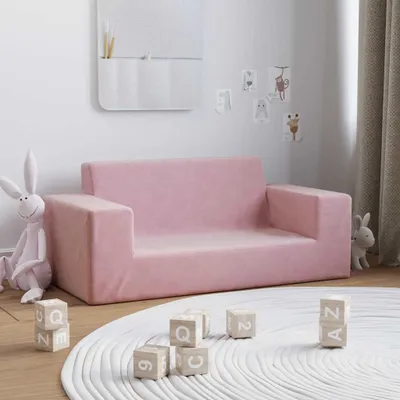 Immagine prodotto di Divano per Bambini 2 Posti Rosa in Morbido Peluche