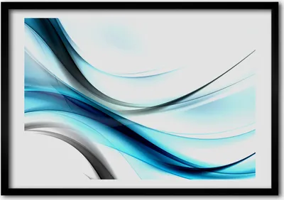 Produktbild von Bild - Bilder - Bilderrahmen - 70 cm x 50 cm - MDF-Rahmen, Wandkunst abstrakte Wellen