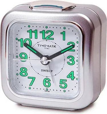 Zdjęcie produktu dla Analogowy budzik Timemark w kolorze srebrnym (7,5 x 8 x 4,5 cm)
