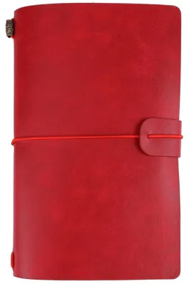 Produktbild von Reisetagebuch Notizbuch Vintage Retro Kunstleder Nachfüllbar Rot