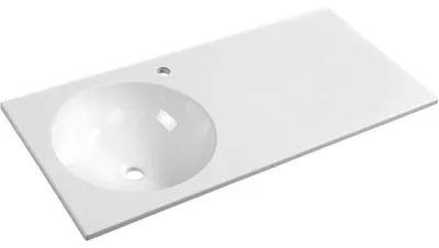 Productafbeelding van Sapho JUNO wastafel, Gussmarmor, 100x47 cm, wit, links