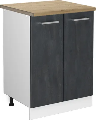 Produktbild von Küchenunterschrank Vicco R-Line Schwarz Beton 60 cm AP Eiche, Model 47505