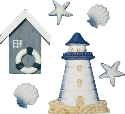 Produktbild von Polyresin-Streuteile: Strandhaus, 2-8 cm, 6 Stück