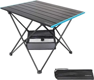 Productafbeelding van Draagbare Opvouwbare Campingtafel met Aluminium Tafelblad voor Buitenactiviteit