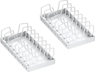 Obrázek produktu pro Organizér na hrnce a pánve, výsuvný design, nastavitelné přepážky, 2 ks