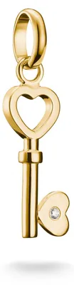 Produktbild von THOMAS SABO Charm-Anhänger Liebesschlüssel Connect vergoldet 18k Vergoldung, Recyceltes 925 Silber
