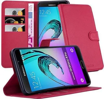 Produktbild von Cadorabo Hülle für Samsung Galaxy A9 2016 Schutz Hülle in Rot Handyhülle Etui Case Cover Magnetverschluss