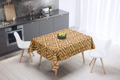 Tischdecke, Anti-Schimmel, 100% Polyester, 140x140 cm, Braun