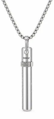 Produktbild von Meditationspfeife Halskette 528Hz, Edelstahl Klanganhänger, Multifunktionaler Pfeifenanhänger für Yoga, Outdoor und Alltag