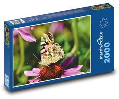 Obrázek produktu pro Puzzle 2000 Babočka bodláková na květině - martinpuzzle